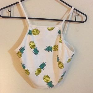 Pineapple crop top cute summer halter